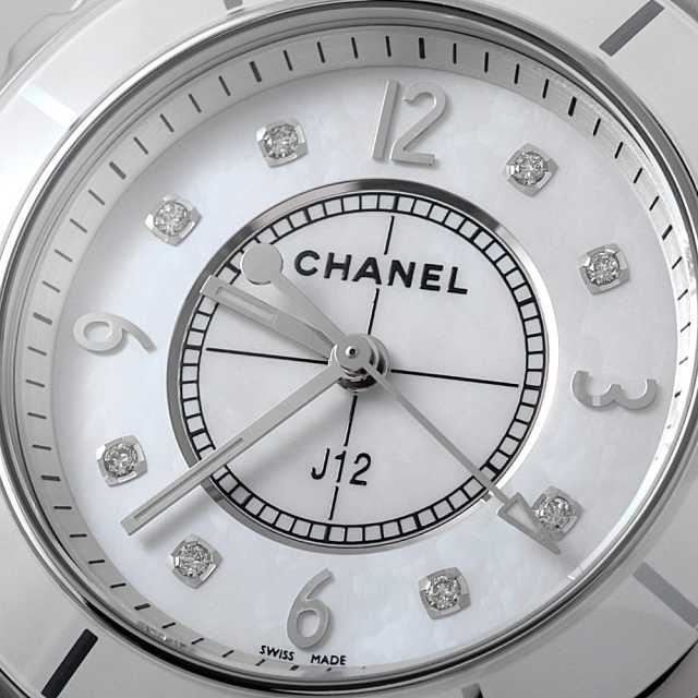 専用！！　CHANEL J12H ホワイトシェル腕時計　美品 CHANEL シャネル J12 ホワイトセラミック H5704 ホワイトシェル