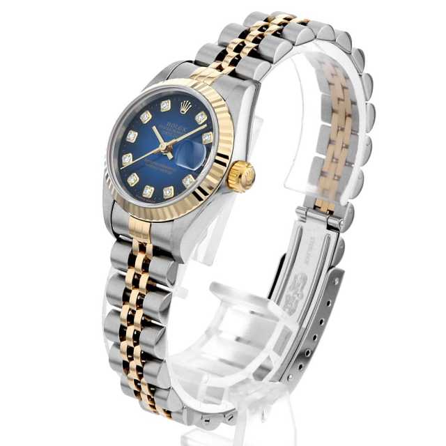 79173G ブルー ROLEX（ロレックス）デイトジャスト 10Pダイヤ 中古