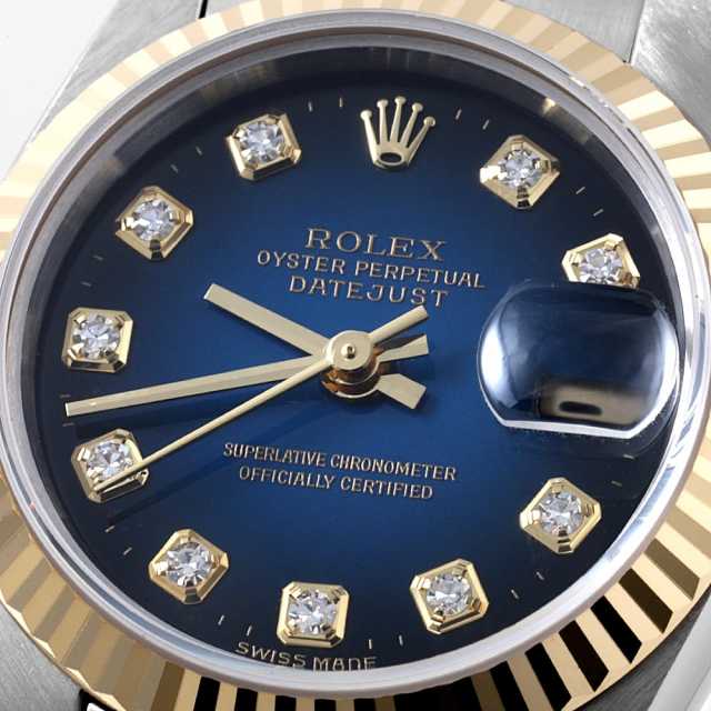 79173G ブルー ROLEX（ロレックス）デイトジャスト 10Pダイヤ 中古