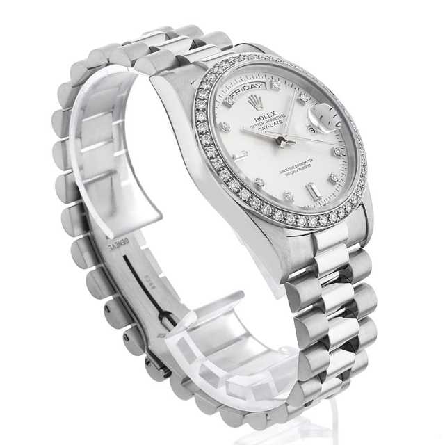 18346A シルバー ROLEX（ロレックス）デイデイト ベゼルダイヤ 中古