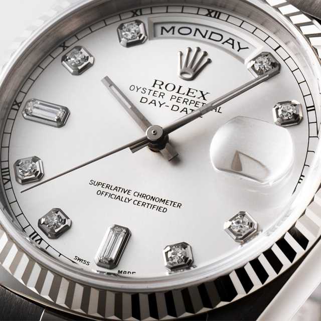 18239A シルバー ROLEX（ロレックス）デイデイト 8Pダイヤ/2P