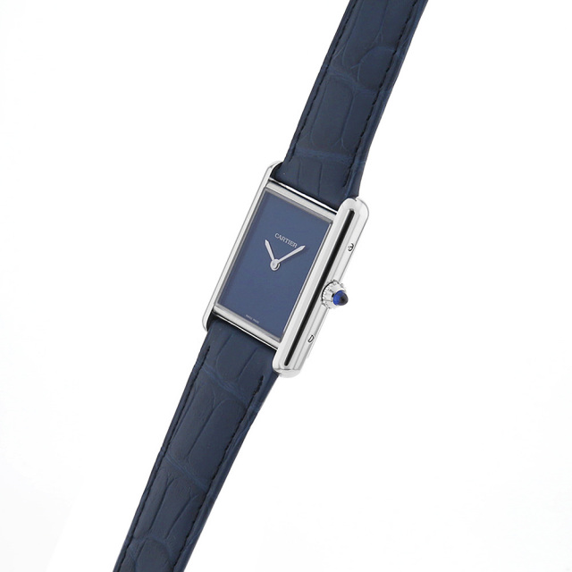 【 新品 未使用 】Cartier タンクマストLM 青 レザーベルト WSTA0055 ブルー Cartier（カルティエ）タンク マスト LM 未使用