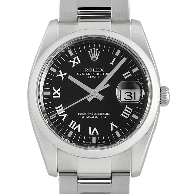 115200 ブラック センターローマ ROLEX（ロレックス） オイスター  