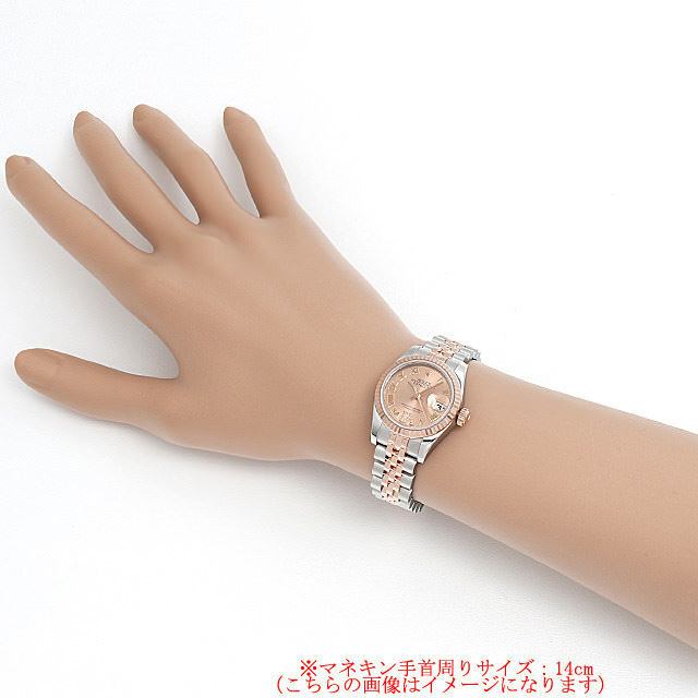 ロレックス デイトジャスト VIダイヤ 179171 ピンク ローマ ランダム番 レディース 中古 腕時計 179171 ピンク ROLEX（ロレックス）デイトジャスト VIダイヤ 中古