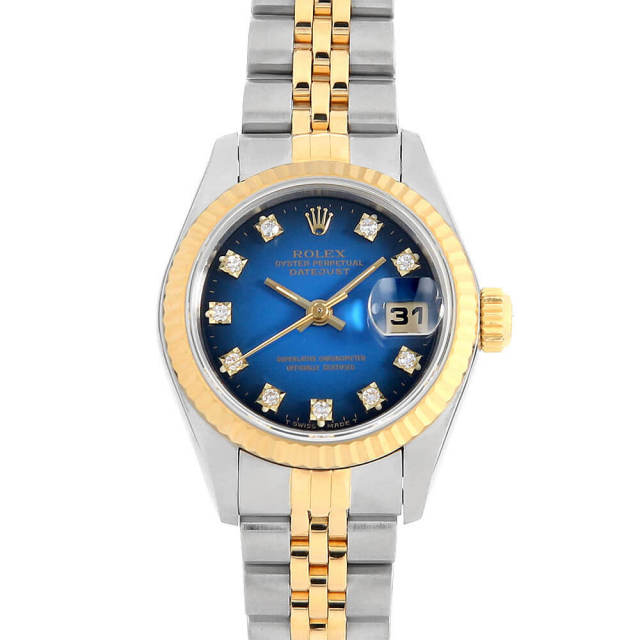 69173G ブルー ROLEX（ロレックス）デイトジャスト 10Pダイヤ 中古  