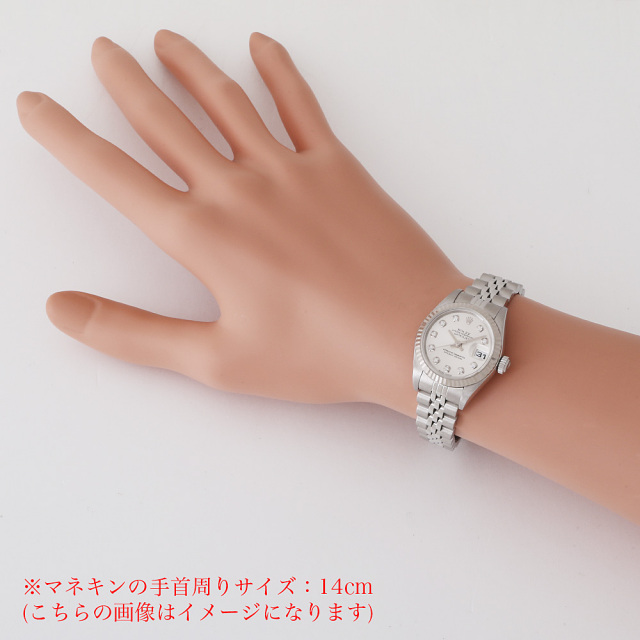 ロレックス デイトジャスト 10Pダイヤ 79174G シルバー Y番 中古 レディースΩ 目立つ傷やダメージなどはなく良い状態です ロレックス デイトジャスト 10Pダイヤ 79174G ダメージ有