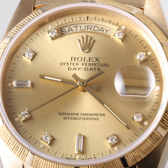 18078A シャンパン ROLEX（ロレックス）デイデイト バーク 中古