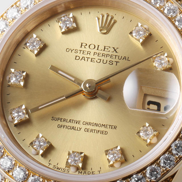 69158G シャンパン ROLEX（ロレックス）デイトジャスト ベゼルダイヤ 