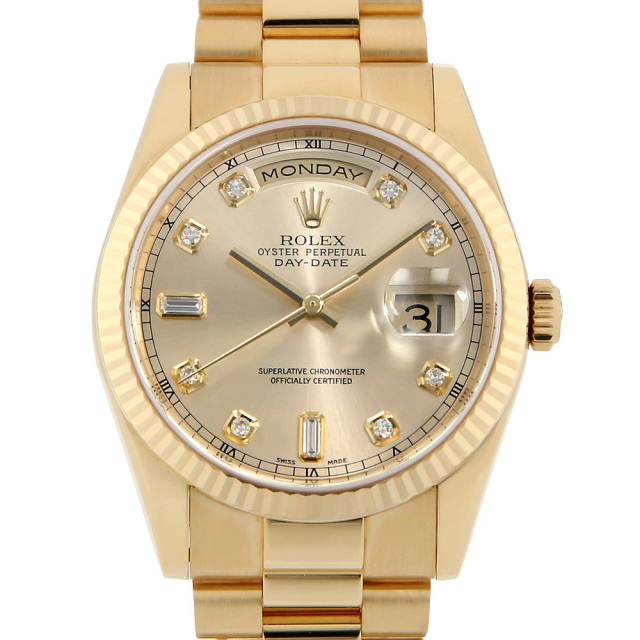 118238A シルバー ROLEX（ロレックス）デイデイト 8Pラウンド 2P 