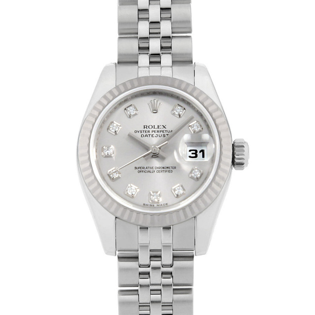 179174G グレー ROLEX（ロレックス）デイトジャスト 10Pダイヤ 中古