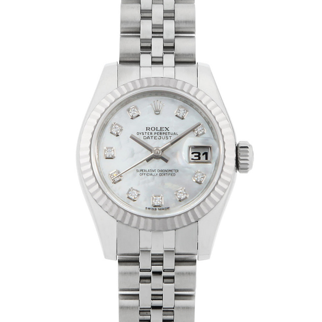 179174NG ホワイトシェル ROLEX（ロレックス）デイトジャスト 10P 
