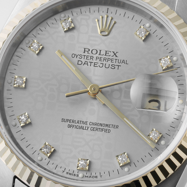 16233G グレー ROLEX（ロレックス）デイトジャスト 10Pダイヤ 中古 