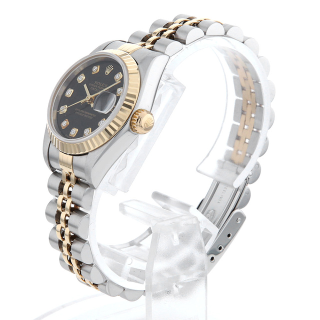 79173G ブラック ROLEX（ロレックス）デイトジャスト 10Pダイヤ 中古