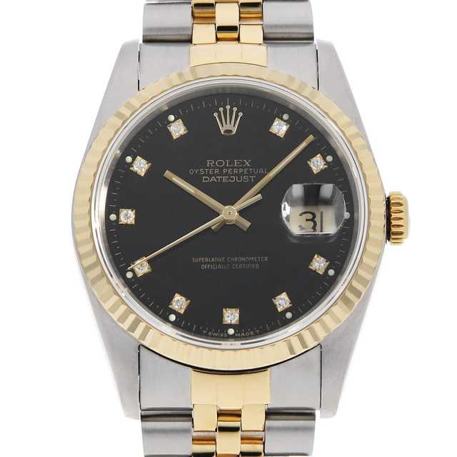 16233G ブラック ROLEX（ロレックス）デイトジャスト 10Pダイヤ 中古 