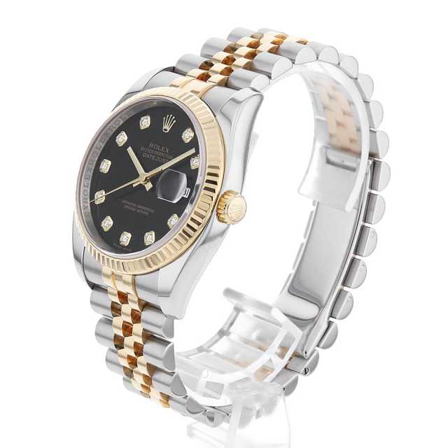 116233G ブラック ROLEX（ロレックス）デイトジャスト 10Pダイヤ 中古