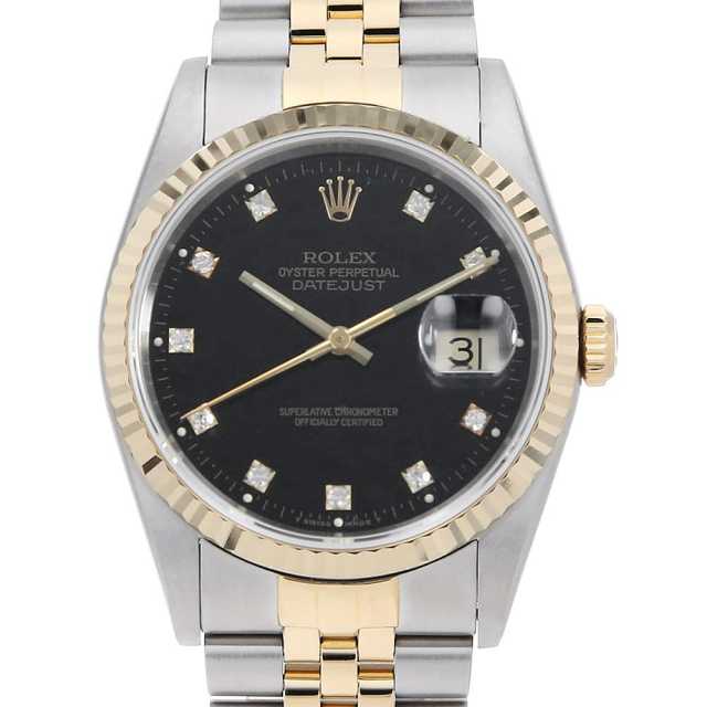 16233G ブラック ROLEX（ロレックス）デイトジャスト 10Pダイヤ 中古