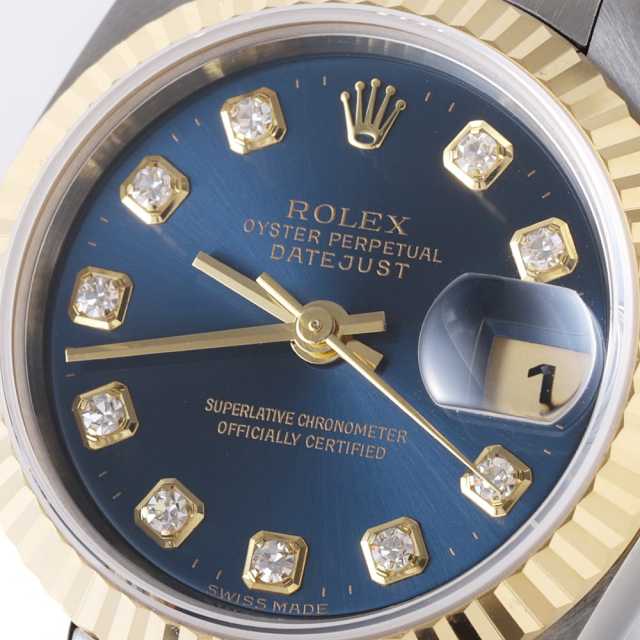 79173G ブルー ROLEX（ロレックス）デイトジャスト 10Pダイヤ