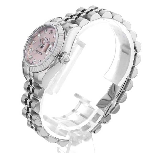 ロレックス　レディース　デイトジャスト10P ダイヤ　179174Ｇ　D番　美品 ロレックス(ROLEX)ロレックス デイトジャスト 10Pダイヤ D番
