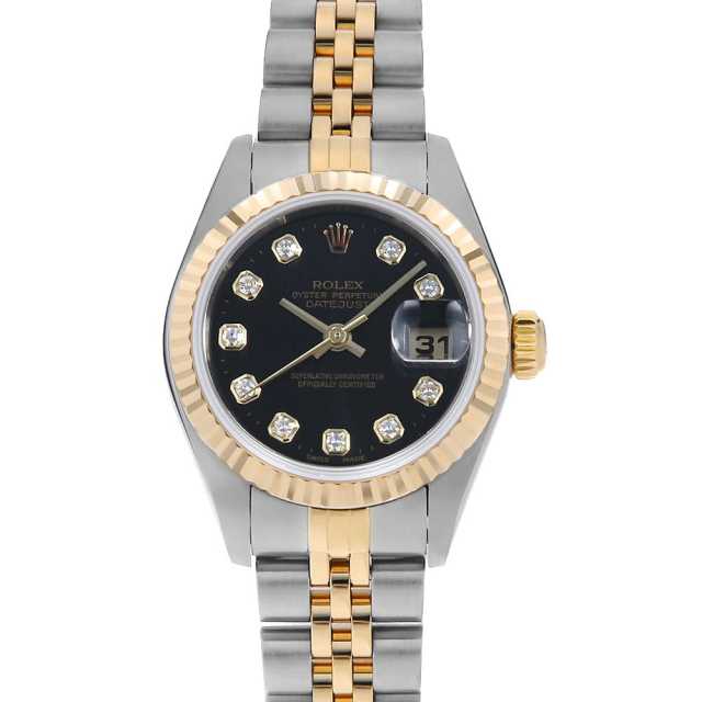 くらしを楽しむアイテム 79173G 10Pダイヤ ROLEX（ロレックス）デイトジャスト ブラック 時計
