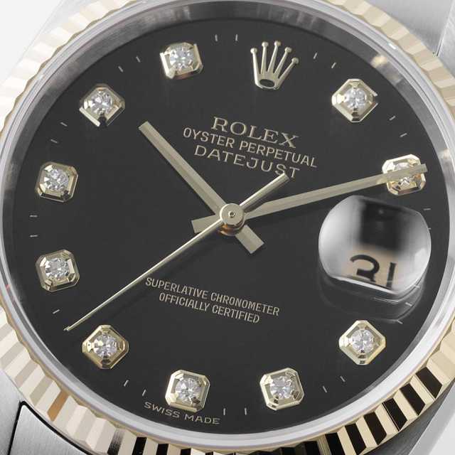 16233G ブラック ROLEX（ロレックス）デイトジャスト 10Pダイヤ