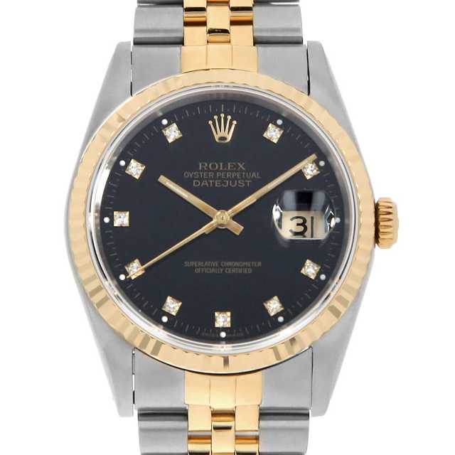 16233G ブラック ROLEX（ロレックス）デイトジャスト 10Pダイヤ