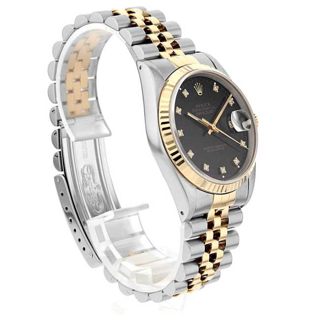 16233G ブラック ROLEX（ロレックス）デイトジャスト 10Pダイヤ
