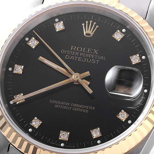 16233G ブラック ROLEX（ロレックス）デイトジャスト 10Pダイヤ