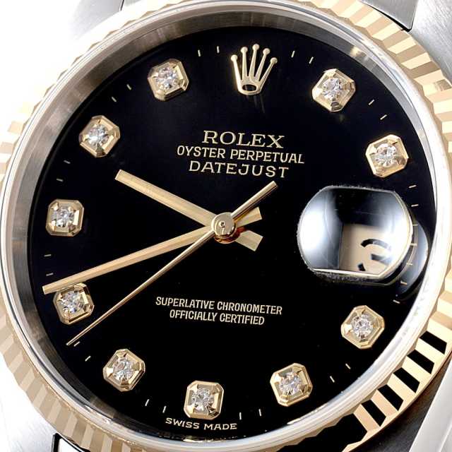 16233G ブラック ROLEX（ロレックス）デイトジャスト 10Pダイヤ