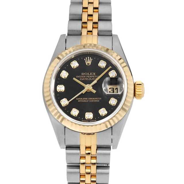 69173G ブラック ROLEX（ロレックス）デイトジャスト 10Pダイヤ 中古  