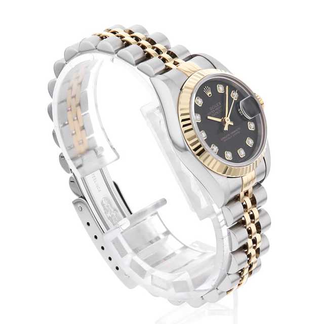 69173G ブラック ROLEX（ロレックス）デイトジャスト 10Pダイヤ
