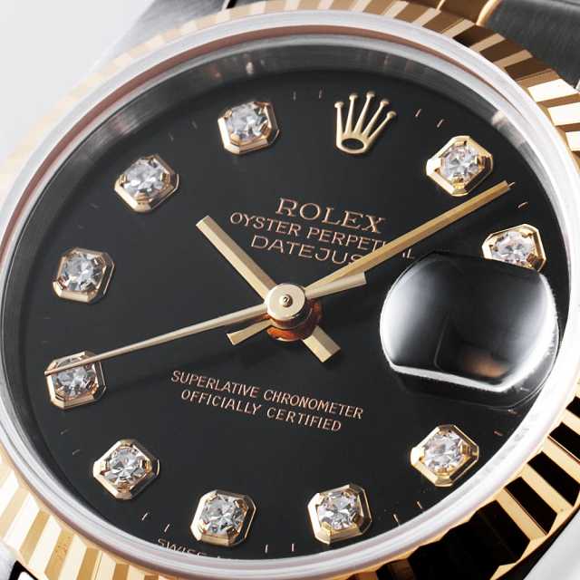 69173G ブラック ROLEX（ロレックス）デイトジャスト 10Pダイヤ