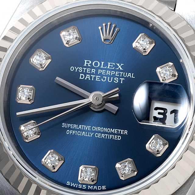 79174G ブルー ROLEX（ロレックス）デイトジャスト 10Pダイヤ 中古