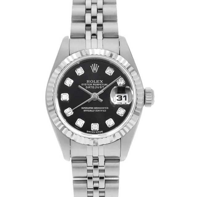 79174G ブラック ROLEX（ロレックス）デイトジャスト 10Pダイヤ 中古  