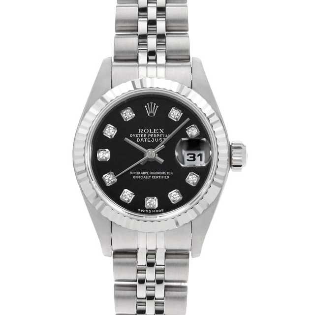 79174G ブラック ROLEX（ロレックス）デイトジャスト 10Pダイヤ 中古  