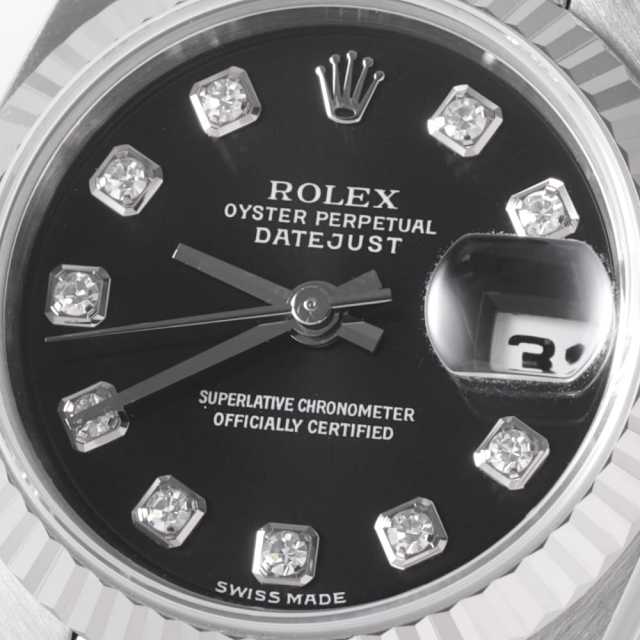 ROLEX ロレックス デイトジャスト ランダム10Pダイヤ黒文字179174G 79174G ブラック ROLEX（ロレックス）デイトジャスト 10Pダイヤ