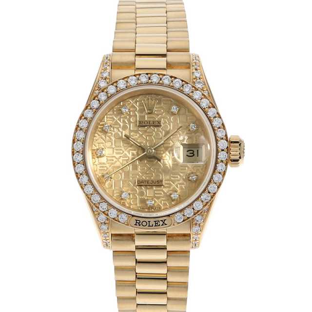 69158G シャンパン ROLEX（ロレックス）デイトジャスト ベゼルダイヤ