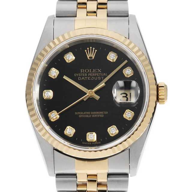 16233G ブラック ROLEX（ロレックス）デイトジャスト 10Pダイヤ 中古