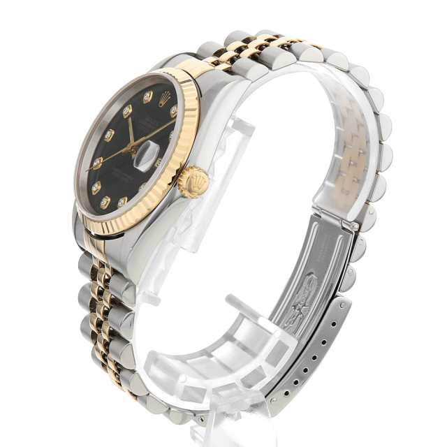 16233G ブラック ROLEX（ロレックス）デイトジャスト 10Pダイヤ 中古