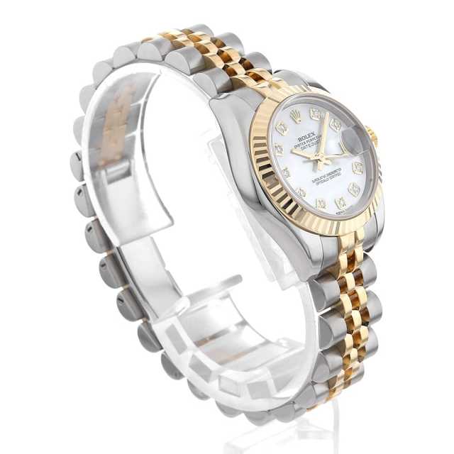 ロレックス デイトジャスト 10Pダイヤ 179173G シャンパン ランダム番 レディース 中古 腕時計 179173G シャンパン ROLEX（ロレックス）デイトジャスト 10Pダイヤ