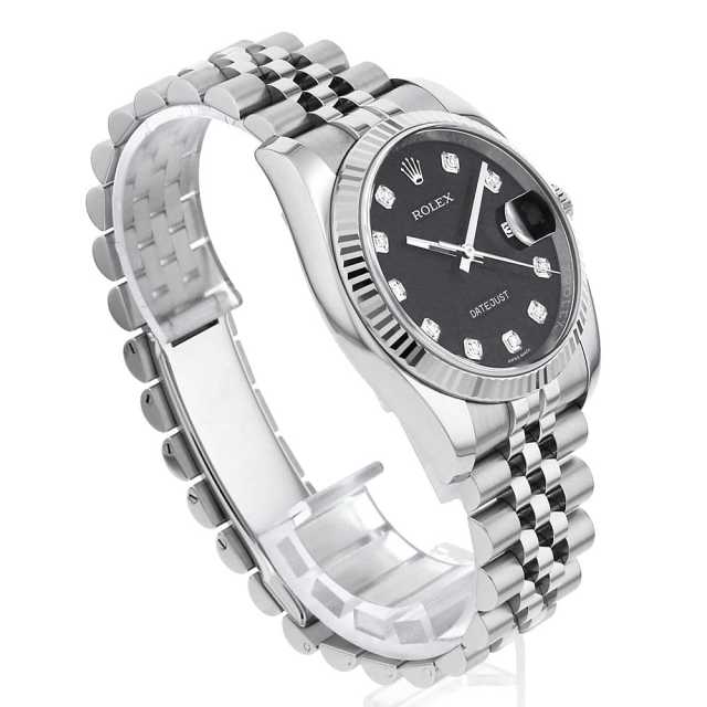 116234G ブラック ROLEX（ロレックス）デイトジャスト 10Pダイヤ 中古