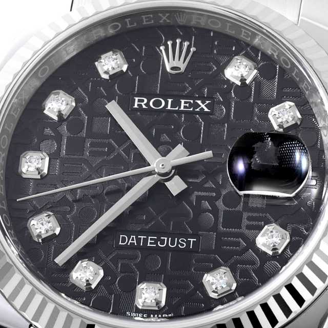 ROLEX 現行BOX セット売り　中古品 116234G ブラック ROLEX（ロレックス）デイトジャスト 10Pダイヤ 中古