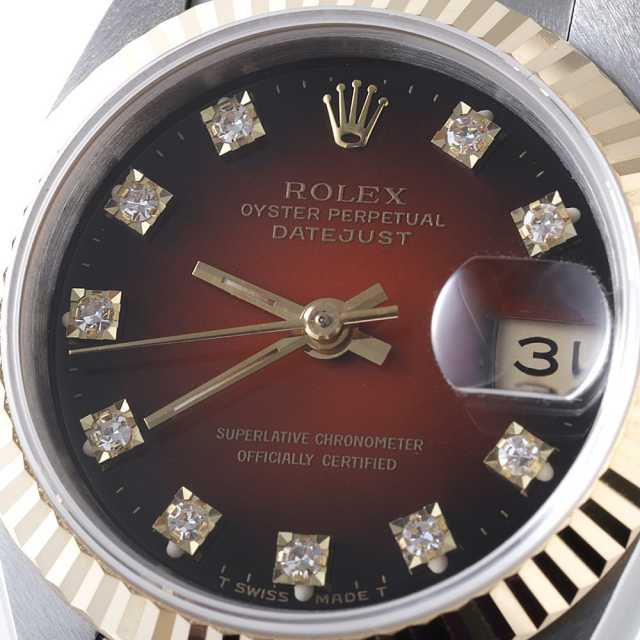 69173G レッド ROLEX（ロレックス）デイトジャスト 10Pダイヤ 中古