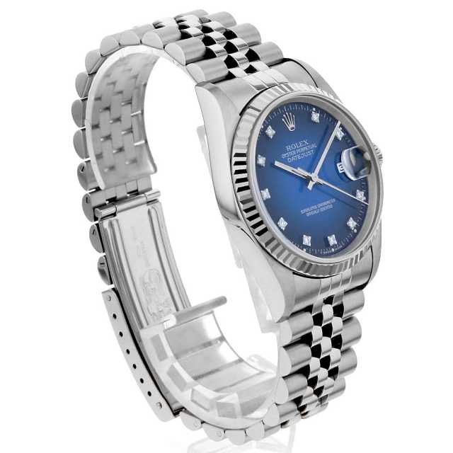 16234G ブルー ROLEX（ロレックス）デイトジャスト 10Pダイヤ 中古