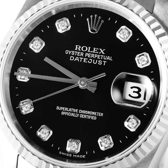 16234G ブラック ROLEX（ロレックス）デイトジャスト 10Pダイヤ 中古