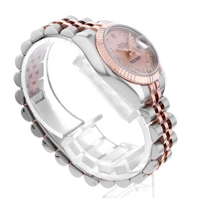 ロレックス ROLEX  デイトジャスト 179171NG ブラック シェル ダイヤ D番 ピンクゴールド レディース  時計 179171NG ブラックシェル ROLEX（ロレックス）デイトジャスト 10P