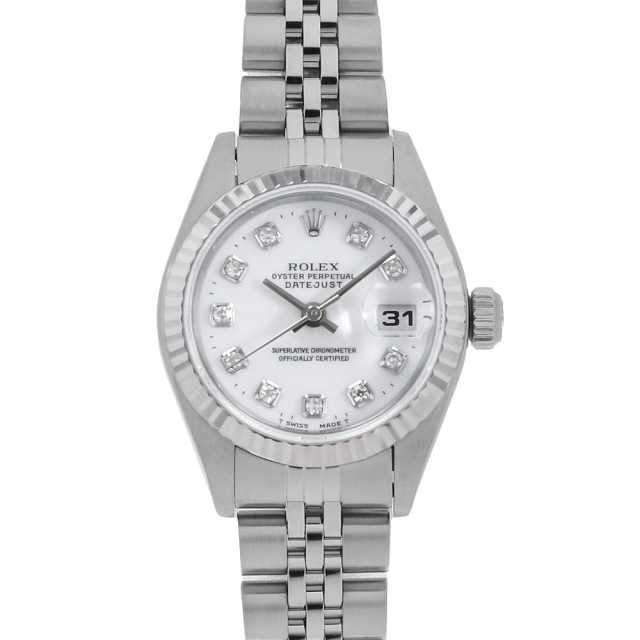ロレックス デイトジャスト 10Pダイヤ 79174G ホワイト A番 レディース 中古 腕時計 79174G ホワイト ROLEX（ロレックス）デイトジャスト 10Pダイヤ 中古