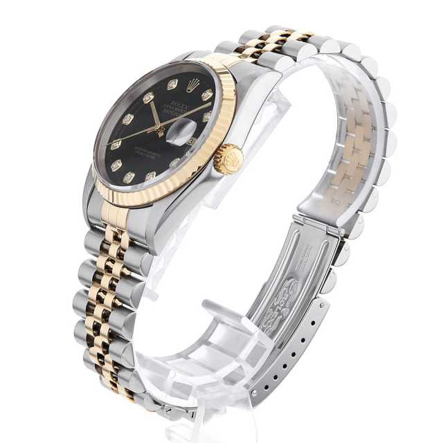 16233G ブラック ROLEX（ロレックス）デイトジャスト 10Pダイヤ 中古