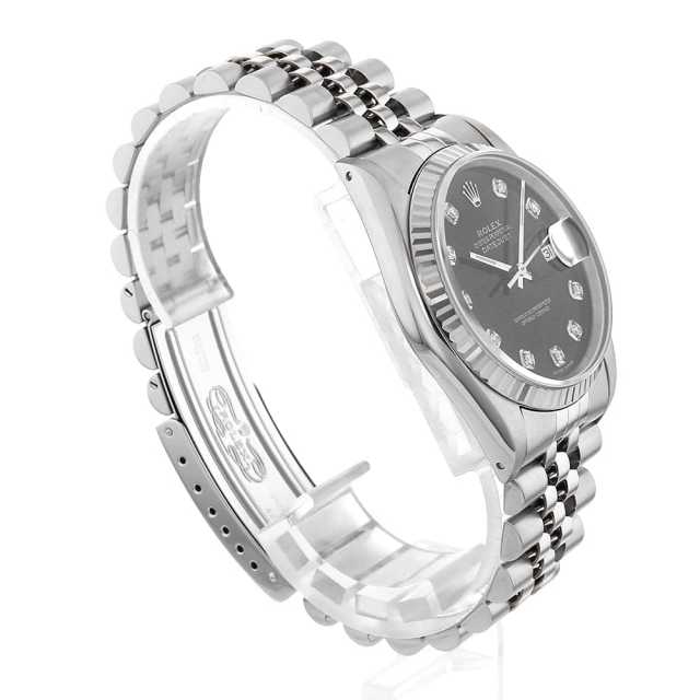 16234G ブラック ROLEX（ロレックス）デイトジャスト 10Pダイヤ 中古