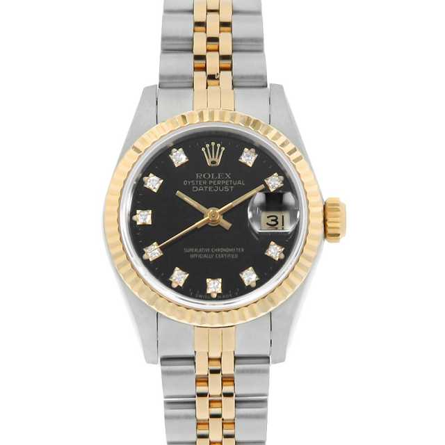 69173G ブラック ROLEX（ロレックス）デイトジャスト 10Pダイヤ 中古