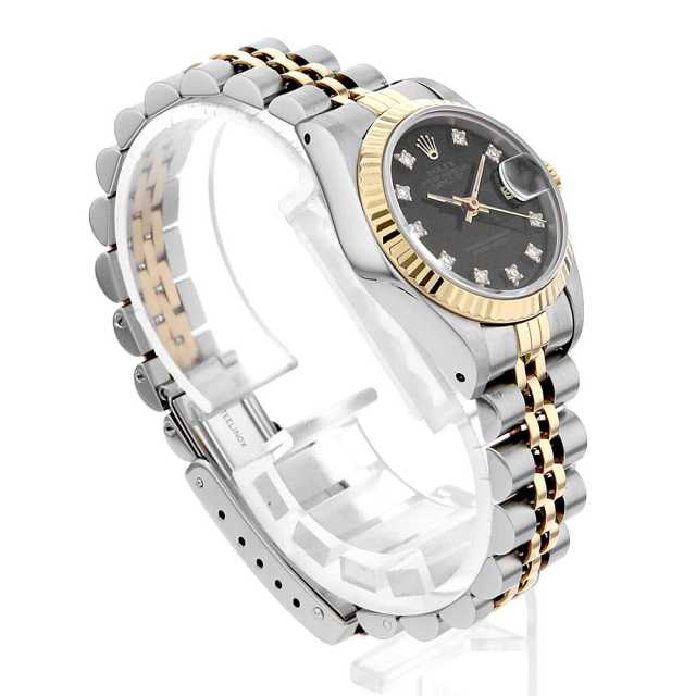 69173G ブラック ROLEX（ロレックス）デイトジャスト 10Pダイヤ 中古